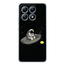 Силиконовый Чехол с принтом "Космонавты" на Xiaomi 14T Pro – Космонавт на рыбалке