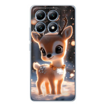 Яркий чехол для Xiaomi 14T Pro с Зимними Оленятами – Оленёнок