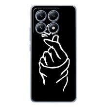 Чехлы (Знак сердечка) на Xiaomi 14T – Сердце на черном