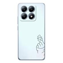 Чехлы (Знак сердечка) на Xiaomi 14T – Сердце на голубом