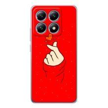 Чехлы (Знак сердечка) на Xiaomi 14T – Сердце на красном