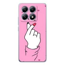 Чехол с принтом для Xiaomi 14T (AlphaPrint - Знак сердечка) – Знак Love