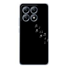 Чехол с картинками на черном фоне для Xiaomi 14T – Ноты