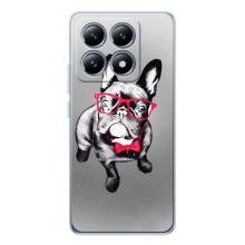 Чехол (ТПУ) Милые собачки для Xiaomi 14T – Бульдог в очках
