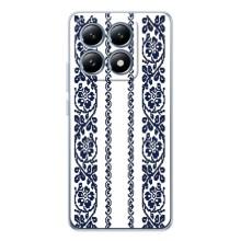 Силиконовый Чехол на Xiaomi 15 Pro с картинкой Вышиванки – Синяя вышиванка