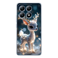 Яркий чехол для Xiaomi 15 Pro с Зимними Оленятами – Блистающий оленёнок