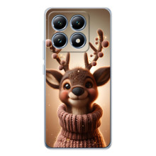 Яркий чехол для Xiaomi 15 Pro с Зимними Оленятами – Олень в свитере
