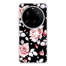 Чохли з квітами для Xiaomi 15 Ultra (VPrint) (Квіти на чорному)