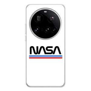 Силиконовый бампер с принтом "Наса" на Xiaomi 15 Ultra – NASA на белом фоне