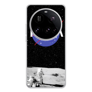 Силиконовый бампер с принтом "Наса" на Xiaomi 15 Ultra – Nasa на луне