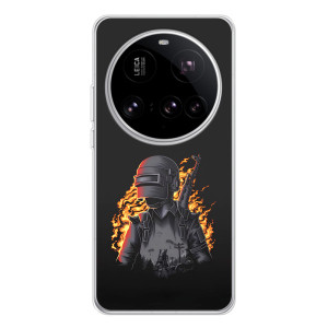 Силиконовый чехол с картинкой "Герой Pubg" на Xiaomi 15 Ultra – В огне