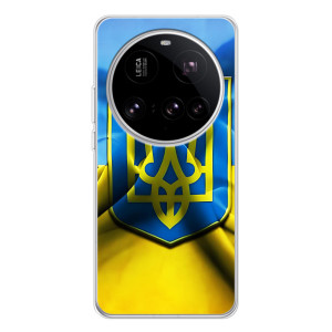 Чехол с картинкой (Патриотический ГЕРБ) на Xiaomi 15 Ultra (Герб и Флаг Украины)