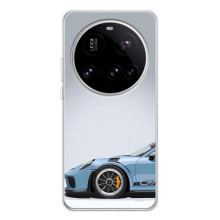 Чехол с авто Порше для Xiaomi 15 Ultra – Голубой Порше