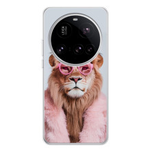 Чехол с принтом стильные животные для 15 Ультра (Лев в очках)