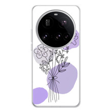 Силиконовый чехол с принтом в цветах на Xiaomi 15 Ultra – Фиолетовый букет
