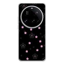 Чохол з розовим принтом для Xiaomi 15 Ultra – Рожеві квіти на чорному