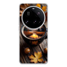 Чехол с уникальным дизайном «Осень с кофе» для Xiaomi 15 Ultra – Тёмный кофе