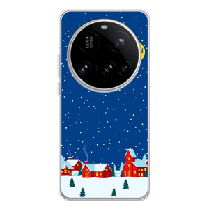 Силиконовый бампер на рождество для Xiaomi 15 Ultra (Город в снегу)