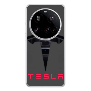 Силиконовый бампер с картинкой машины на Xiaomi 15 Ultra – Logo TESLA