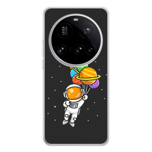 Силіконовый Чохол з принтом "Космонавти" на Xiaomi 15 Ultra – Космонавт з кульками