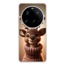 Яркий чехол для Xiaomi 15 Ultra с Зимними Оленятами – Олень в свитере