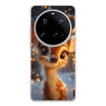 Яркий чехол для Xiaomi 15 Ultra с Зимними Оленятами – Оленёнок среди гирлянд