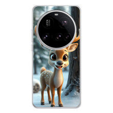 Яркий чехол для Xiaomi 15 Ultra с Зимними Оленятами – Оленёнок в лесу