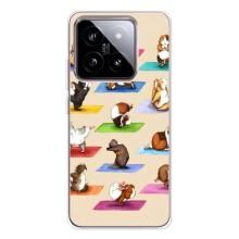 Чехол с Прикольным принтом на Xiaomi 15 – Ёга свинок