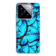 Силиконовый бампер с картинкой животных для Xiaomi 15 (Крылья бабочек)