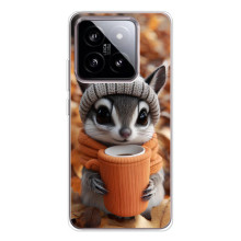 Печатный чехол «Зверята с кофе» для Xiaomi 15