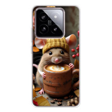 Печатный чехол «Зверята с кофе» для Xiaomi 15 – Медведь с кофе