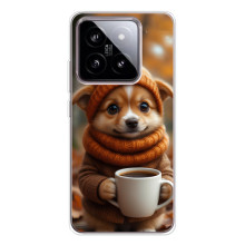 Печатный чехол «Зверята с кофе» для Xiaomi 15 – Песик с кофе