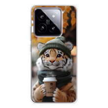 Печатный чехол «Зверята с кофе» для Xiaomi 15 – Тигр с кофе