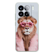 Чехол с принтом стильные животные для 15С Про (Лев в очках)