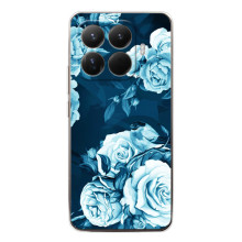 Чехлы (ART) Цветы на Xiaomi 15T Pro (VPrint) (Голубые Бутоны)