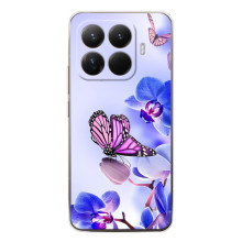 Чехлы с Цветами для Xiaomi 15T Pro (VPrint) (Бабочка на цветочке)