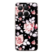 Чехлы с Цветами для Xiaomi 15T Pro (VPrint) (Цветочки на черном)