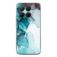Чехол для Сяоми 15Т Про - с принтом (Дизайнерские) (AlphaPrint) (Бирюзовый мрамор)
