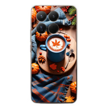 Чехол с уникальным дизайном «Осень с кофе» для Xiaomi 15T Pro – Кофе и тыквы