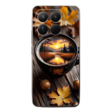 Чехол с уникальным дизайном «Осень с кофе» для Xiaomi 15T Pro – Тёмный кофе