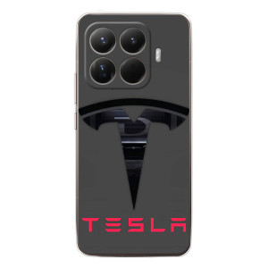 Силиконовый бампер с картинкой машины на Xiaomi 15T Pro – Logo TESLA