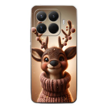 Яркий чехол для Xiaomi 15T Pro с Зимними Оленятами – Олень в свитере