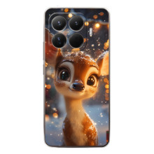 Яркий чехол для Xiaomi 15T Pro с Зимними Оленятами – Оленёнок среди гирлянд
