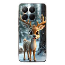 Яркий чехол для Xiaomi 15T Pro с Зимними Оленятами – Оленёнок в лесу