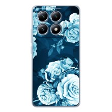 Чехлы (ART) Цветы на Xiaomi 15T (VPrint) (Голубые Бутоны)