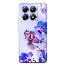 Чехлы с Цветами для Xiaomi 15T (VPrint) (Бабочка на цветочке)