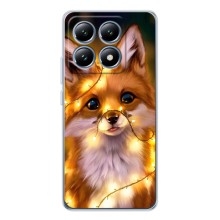 Чехлы с картинкой Лисички для Xiaomi 15T (VPrint) (Лисичка в гирляндах)