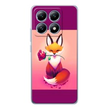 Чехлы с картинкой Лисички для Xiaomi 15T (VPrint) (Лисичка с розочкой)