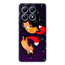 Чехлы с картинкой Лисички для Xiaomi 15T (VPrint) (Лисички космонавты)