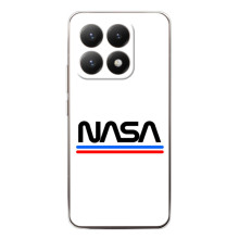Силиконовый бампер с принтом "Наса" на Xiaomi 15T – NASA на белом фоне